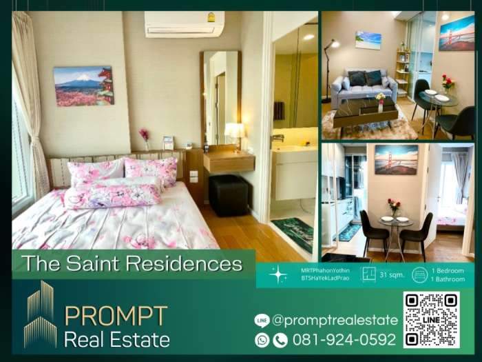 PROMPT Rent The Saint Residences - 31 sqm - MRTPhahonYothin UnionMallBTSHaYekLadPrao